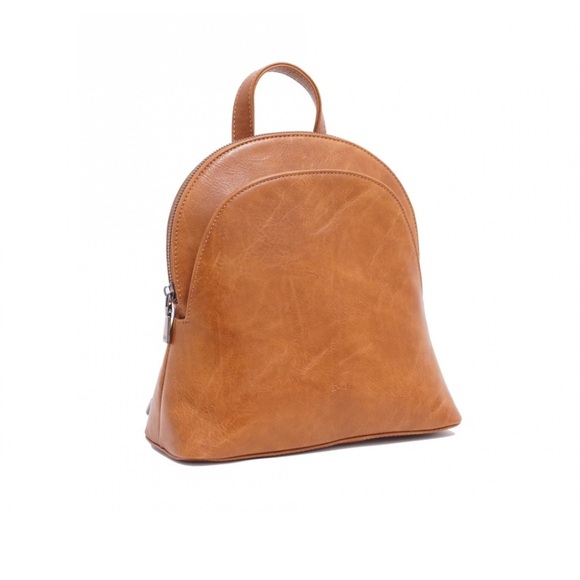 S-Q Vegan Leather Gaia Convertible Backpack - Camel Recycled SQ - Picture 2 of 9